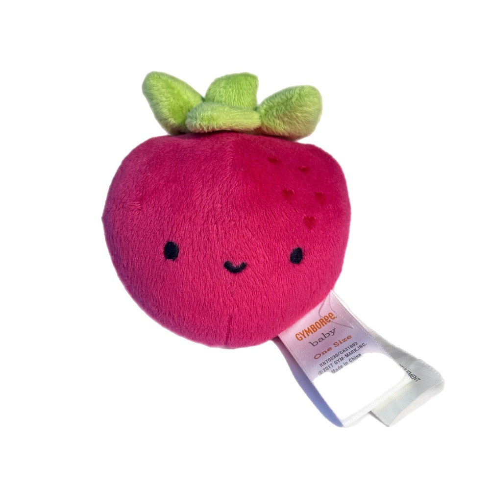 Gymboree Baby Strawberry Plush Rattle Toy red Green Fruit Soft Sensory Toy 2017